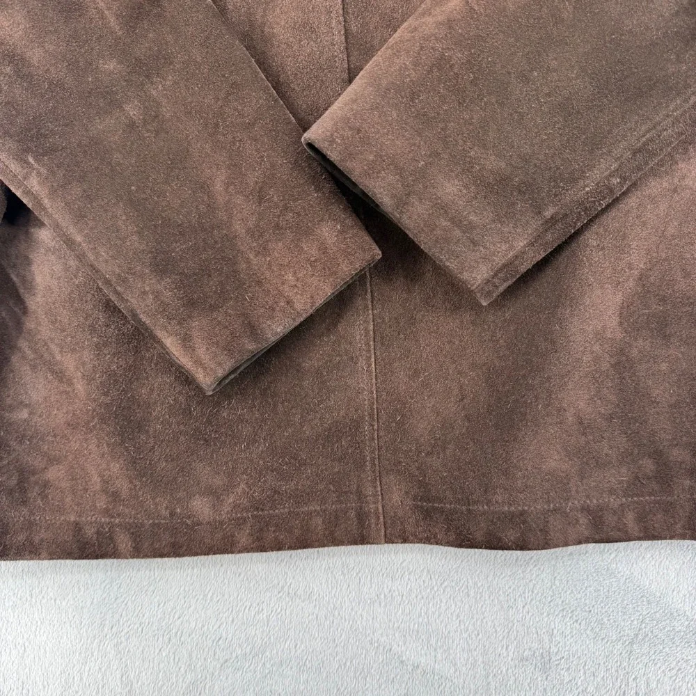 Vintage Banana Republic Mens Chocolate Brown Suede Leather Heavy Jacket Large